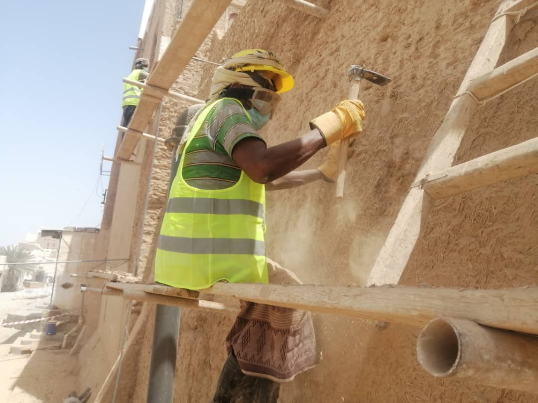 The historical Shibam Hadramout being maintained